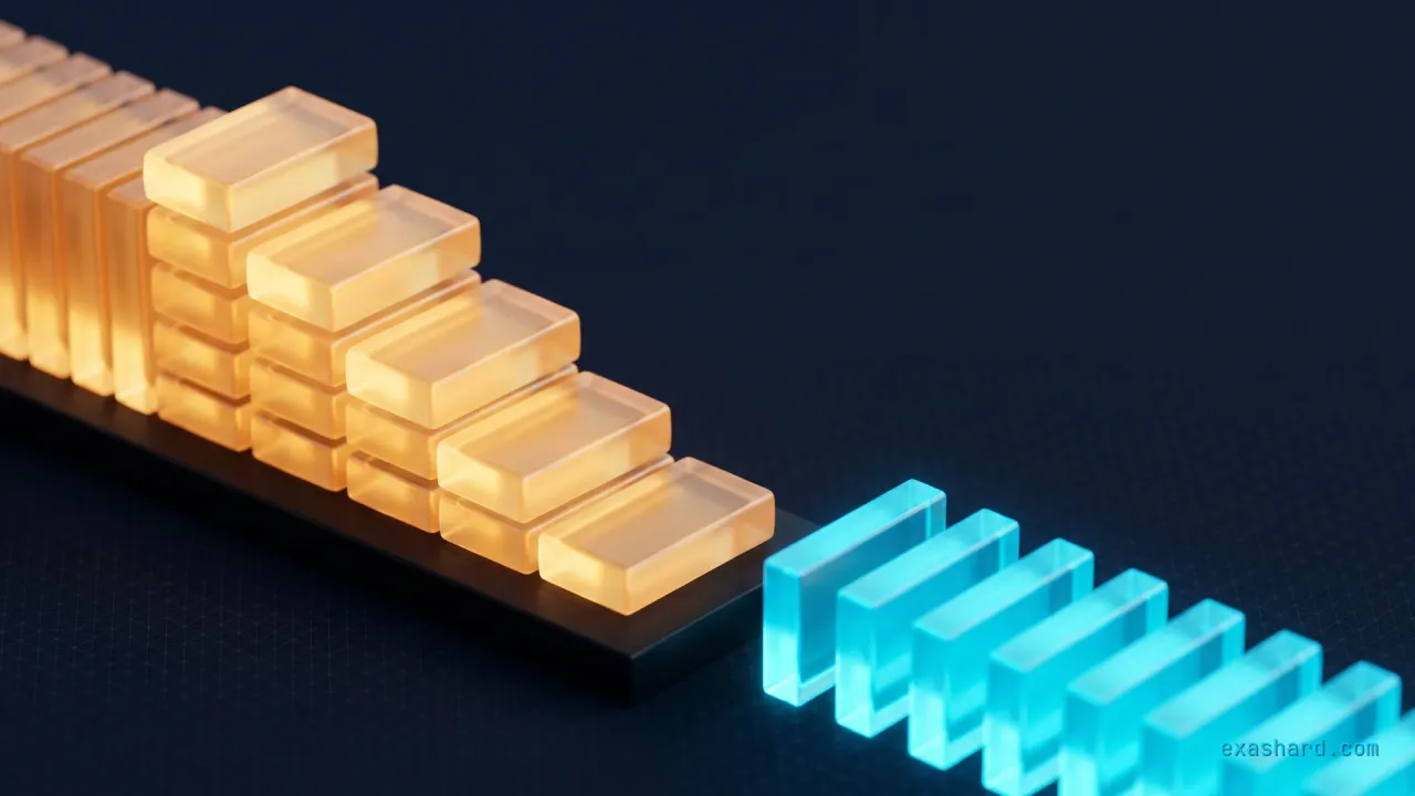 HPA on queue depth not CPU, shown as an amber queue triggering new cyan replica blocks to scale up